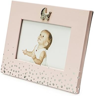 Modali Baby Fine & Elegant Photo Frame 6x4 in Pink with Silver Plated Carriage
