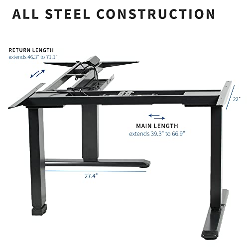 VIVO Electric Motor Sit Standing Height Adjustable Corner 3 Leg Desk