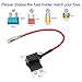 Gebildet 12V-24V Standard Add-a-Circuit Fuse Tap, ATS Medium Piggy Back Blade Fuse Holder with Wire Harness, 6 pcs Standard Fuse (3A 5A 7.5A 10A 15A 20A) and Fuse Puller (Pack of 4)
