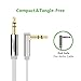 UGREEN 3.5mm Auxiliary Audio Jack to Jack cable 90 Degree Right Angle for Apple iPhone, iPod, iPad, Samsung,Smartphones & Tablets and Speakers,24K Gold Plated Male to Male (10FT, White)