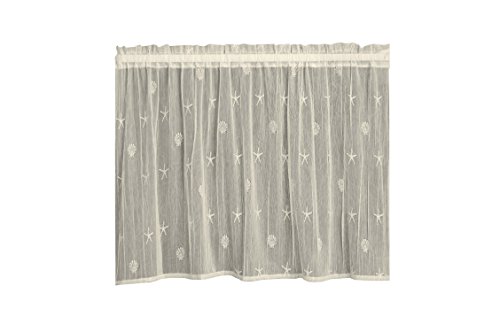 Heritage Lace Sand Shell Tier, 45 by 30-Inch, Ecru