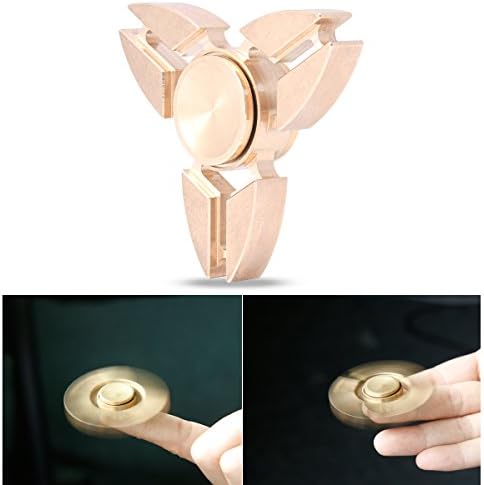 DYQWT Hand Fidget Spinner Pure Brass Mental EDC Focus Toy for Kids and Adults Perfect for Relieving ADHD, Anxiety, Stress and Boredom Gold ( gold)