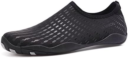 Schuhchan Men Women Barefoot Quick-Dry Water Sports Aqua Shoes For Beach Pool Surf Yoga, Black 43