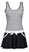 MiYang Women's One Piece Stripes Skirted Slim Swimsuit Bathing Swimwear, XS