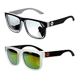 LianSan Brand Designer Oversized Women Men Sunglasses Wayfarer Glasses 81016(2 pairs(black and white+clear frame black leg))