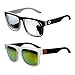 LianSan Brand Designer Oversized Women Men Sunglasses Wayfarer Glasses 81016(2 pairs(black and white+clear frame black leg))