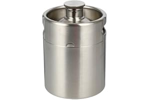 YaeBrew 2 L 64 oz Stainless Steel Mini Keg Growler Canteen Craft Beer Homebrewing Home Brew Beer Keg Growler - 64oz Beer Grow