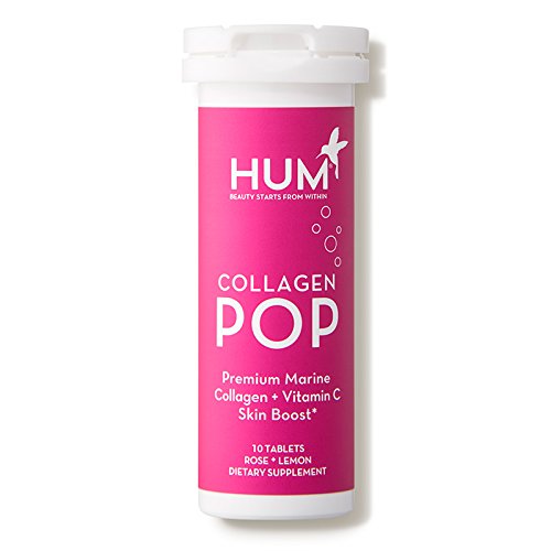 New Hum Nutrition Collagen Pops! 10 Tablets per Bottle! Dietary Supplements Enriched with Collagen and Vitamin C That Fizz and Dissolve in Water! Premium Marine Collagen and Vitamin C Skin Boost!