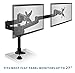 Mount-it! Dual Monitor Desk Mount Swivel Arm, Quick Connect with Combo Grommet and Clamp Base (MI-43111-BLK)