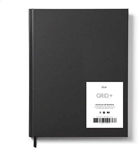 Vela Advanced DuraCover Laboratory Notebook / 9 x 11.75 inches / Technical Weave Cloth Cover / Ultra Lay-Flat Binding / Reinforced Hardcover Case / 105gsm Heavyweight Paper / 128 Pages (Grid +)
