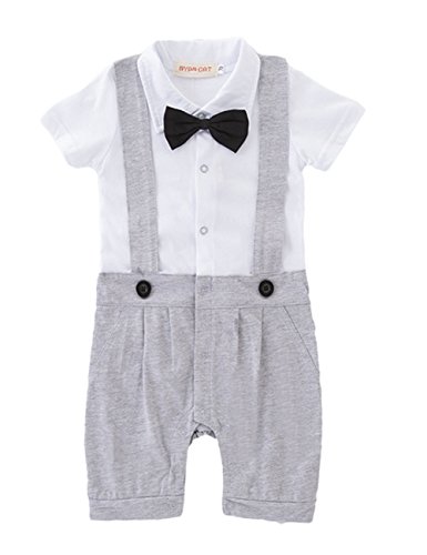 AvaCostume Baby Boys Jumpsuit Romper Gentleman Formal Suit Set