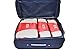 Mundus 6 Piece Packing Cube Set- Variety of Sizes Organizers for Travel (Red)