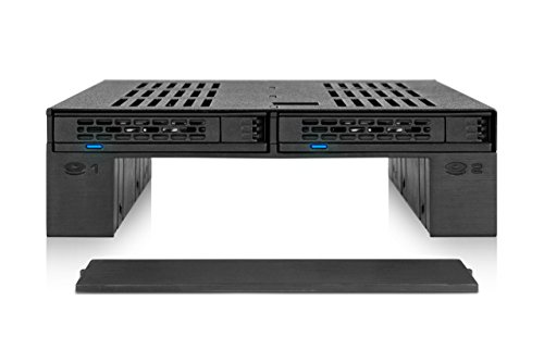ICY DOCK 2 x 2.5' SATA/SAS HDD/SSD to 5.25' Hot Swap Mobile Rack Cage w/ 3.5' Drive/Device Bay- ExpressCage MB322SP-B