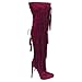Urban Heels Women's HUNTER-01 Faux Fur Over The Knee-High Fringe High Heel Boots