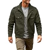 Mens Zip Up Field Jacket Windbreaker Tactical Bomber Jacket Military Coat | Stand Collar,ribbed Cuffs,durable Hiking Jacket Multi-Functional,solid Work Coats Cargo Fall Bomber Jackets for Men