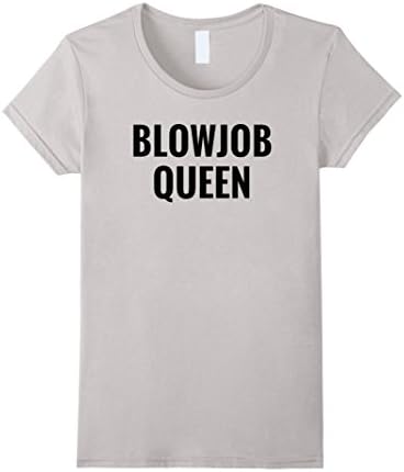 Womens Blowjob Queen T-Shirt BlowJobQueen Bachelorette Party Shirt Medium Silver
