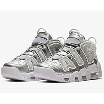 white and silver uptempos