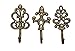 Shabby Chic Decorative Wall Hooks - Set of 3 - Cast Iron French Country Wall Decor - Farmhouse Hangers for Coats, Purses and More - Gold with Black