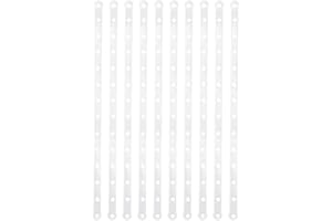 ESOWEMSN 36pcs Plastic White Display Hanger Strips,Coordinate Heavy Weight Plastic Displays Stable Hanger Connector (White)