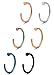 ORAZIO 6PCS 18G 316L Stainless Steel Nose Piercing Nose Rings Studs Septum Body Jewelry Piercing 6 Mixed Colors