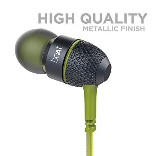 boAt BassHeads 225 in-Ear Wired Earphones with Super Extra Bass, Metallic Finish, Tangle-Free Cable and Gold Plated Angl