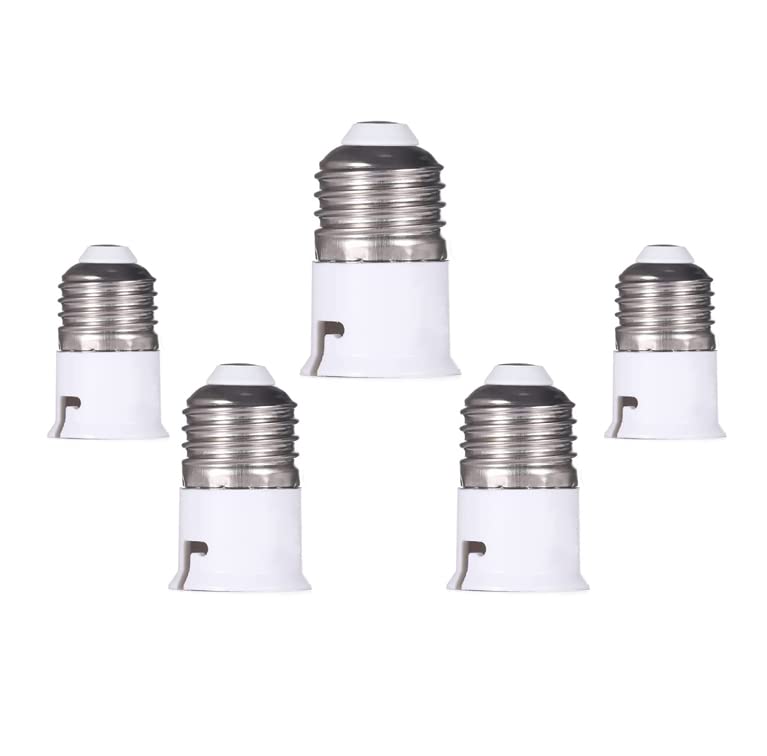 Bayonet to Screw Bulb Adaptor, 5 Pack Light Bulb Adapter Screw to Bayonet Bulb Adaptor - Light Bulb Converter Bayonet to E27 Adapter Light Bulb Adapter Bayonet to Screw