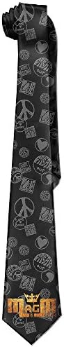 GGMMok Men's Mandm Croped Logo Skinny Tie White