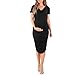 Women's Cowl Neck Ruched Maternity Dress by Mother Bee - Made in USA