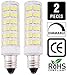 [2 Pack] Simba Lighting™ LED E11 6W 76SMD2835 Corn Light Bulb 50W Halogen Replacement 500lm 120V Daylight 6000K Dimmable