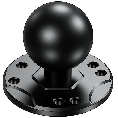 BRCOVAN 1.5'' Ball Mount Base with Aluminum Alloy AMPS Hole Round Plate, Compatible with RAM Mounts C Size 1.5 Inch Ball Double Socket Arm