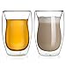 Double Walled Coffee or Tea Glasses, Perfect Espresso Cappuccino Latte Cups, Beautiful Teardrop Shape, Thermo Insulated Premium Quality Borosilicate Glass, Set of 2 (10.1oz, 300 ml) by HomeKitchenStar