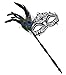 Coxeer Masquerade Mask on Stick Halloween Costume Metal Mask Venetian Mask