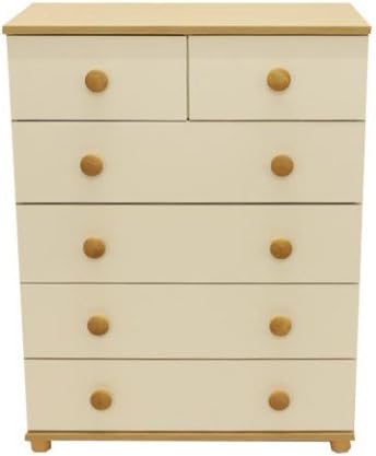 Aoe Performance 6 Drawer Chest Of Drawers In Oak And Ivory