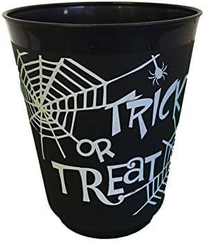 Halloween "Trick or Treat" 12 Ounce Black Plastic Cups, Set of 10 …