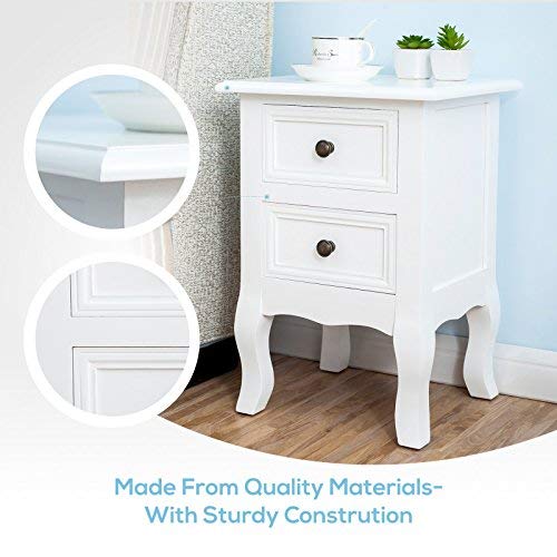 Mecor Set of 2 Nightstand Small&Super Cute Paulownia Wood Fully Assembled End Tables