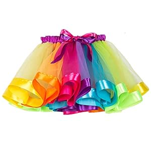 ECYC Meisjes Kleurrijke Gelaagde Regenboog Tutu Rok Ballet Dans Feestjurk