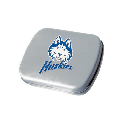 Houston Baptist Silver Rectangular Peppermint Tin 'Husky Head w/ Huskies'