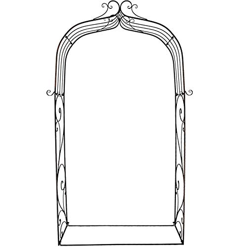 OUTOUR Classical French Style Garden Arch with Hook, 7'6"High x 4'5"Wide, Garden Arbor Arbour Archway for Climbing Plants Roses Vines, Outdoor Garden Lawn Backyard Patio, Antique Copper - Thumbnail 2