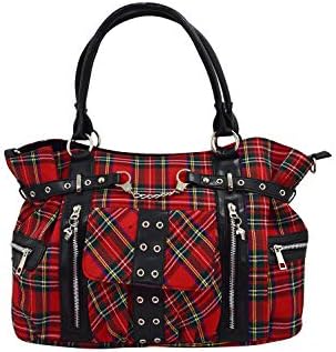Amazon.com: Rise Up Handcuff Goth Punk Rock Black and Purple Plaid