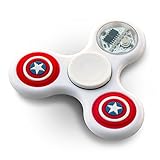 LED Fidget Spinner Toy - LED Light changes 18 Shapes –WHITE with Red, White, and Blue glow in the dark stars - Perfect For ADD, ADHD, Anxiety, and Autism