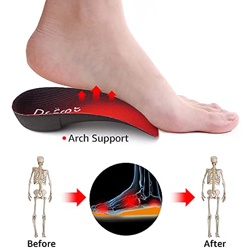 Dr. Foot\'s 3/4 Length Orthotic Insoles, High Arch Support Inserts for Flat Feet Plantar Fasciitis Over-Pronation and Foot Pain (Medium (Men\'s 6.5-8.5 / Women\'s 7.5-9.5))