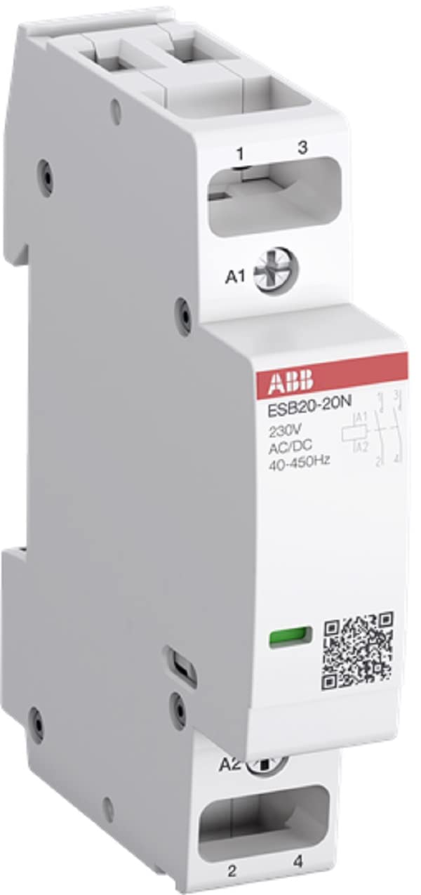 RASMACOR Modular protective contact ABB ESB20-20N-06 | 2P 20A 2NA 230AC/DC | 18 x 85 x 65 mm | mechanical life: 1000 cycles