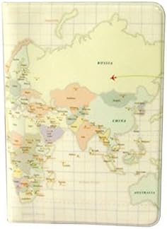 Hanbaili Card Jacket Cartoon Passport Cover with Map PVC DIY Accessories