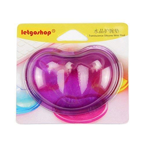 LetGoShop Silicone Gel Wrist Rest Cushion Heart-shaped Translucence Ergonomic Mouse Pad Cool Hand Pillow Effectively Reduce Wrist Fatigue and pain(Purple)