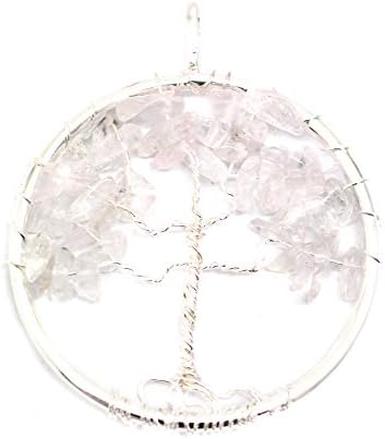RBJWP13 Crystal Quartz Wire Wrapped Tree of Life - Gold Silver Plated w/ Rock Paradise Exclusive COA
