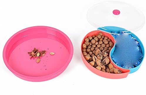LOSTRYY Plastic fruit plate covered with large dried fruit plate round candy dried fruit plate crescent-shaped stitching modern simple thickening fruit plate 300 * 75MM