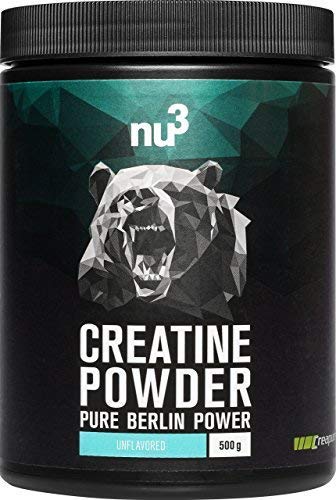 nu3 Creatine Pulver | 500g Kreatin Pulver | Geschmack Unflavoured | 100% reines Creatin-Monohydrat von Creapure | für schnell