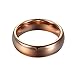 Rose Gold Tungsten Rings, Will Queen 4mm Engagement Rings Top Polished Anniversary Wedding Bands