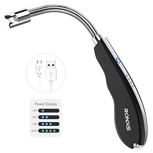 RONXS Lighter，Electric Arc Long Candle Lighter with LED Safety Switch