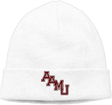 DETO Men's&amp;Women's Alabama A &amp; M University Patch Beanie SkatingWhite Hat